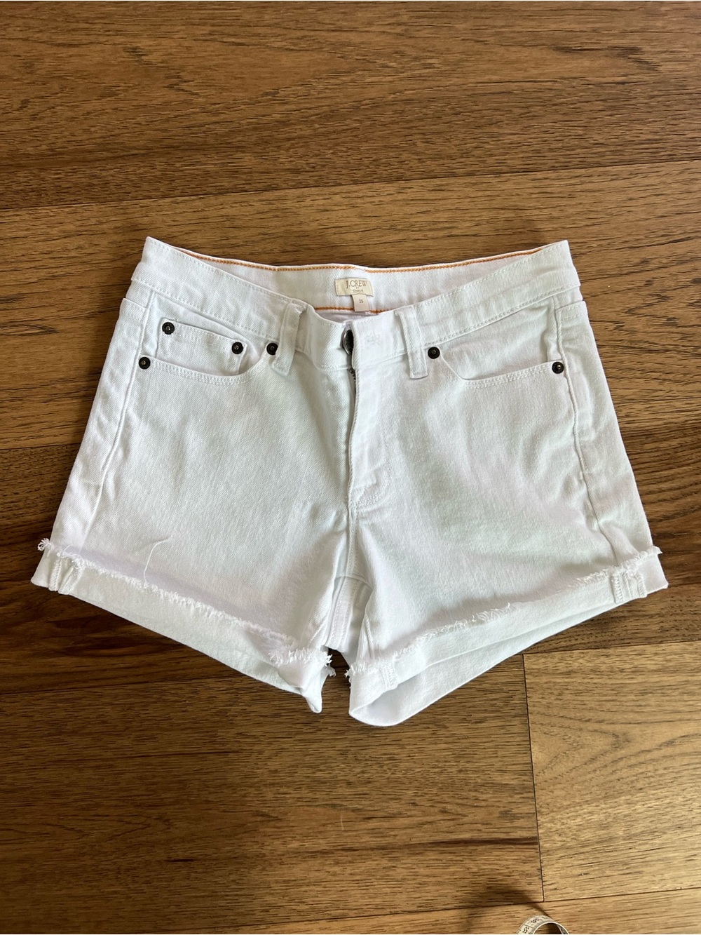 J. Crew White Denim Cutoff Shorts Size 25